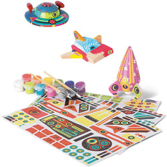 Wood Crafts for Kids - Kid Made Modern Wooden Spaceship Kit- Toys Kids Arts and Crafts