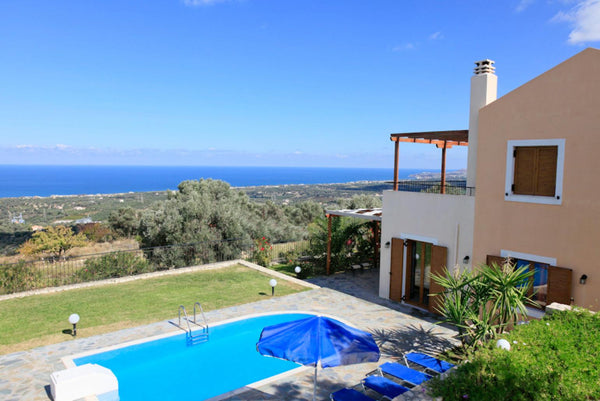 The Villa is located in Maroulas of Crete. This rental property is air-condition  Villa with fantastic view, in Maroulas, 2 Entire villa vacation rental 44142540