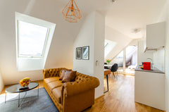 Step into the comfort of this stylish, sun-soaked rooftop apartment, with outsta Vienna, Austria ★Attractive Suite★ | Walk to City Center + Balcony Entire rental unit vacation rental 44297783