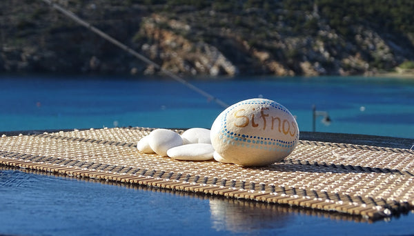 The Bright Signal is located in the southern eastern edge of Sifnos Island, vill Greece 