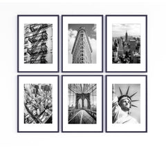 New York photos, Set of 6 Black and White New York City Prints, NYC prints, modern landmark posters of New York, monochrome NYC prints, Stock Photo at Pixarik