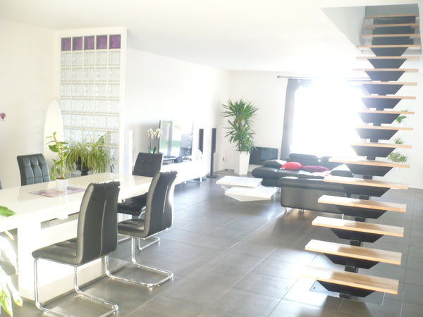 Grande maison 140 M2, au rdc : séjour 60 M2 avec cuisine équipée, 1  chambre et   Maison contemporaine à la semaine Entire home vacation rental 11408476