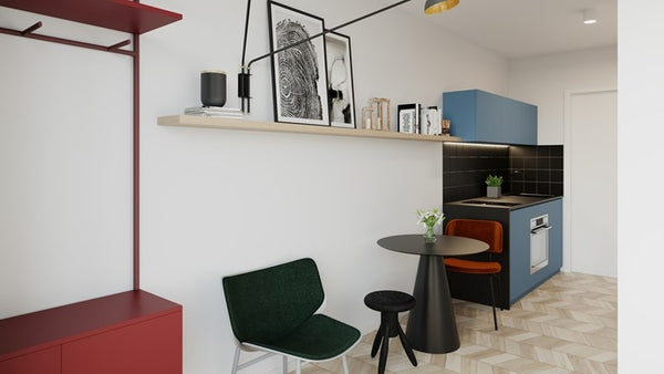 Single studio foreseen of single bed, bathroom, kitchenette and sitting area<br   Single Studio Room in aparthotel vacation rental 37521912