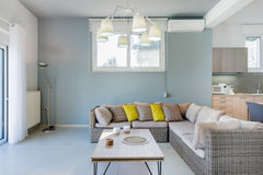 Step through the orange curved partition and start the day under a big rain show Chania, Greece Modi Home Within Easy Reach of the Beach Entire home vacation rental 26664882