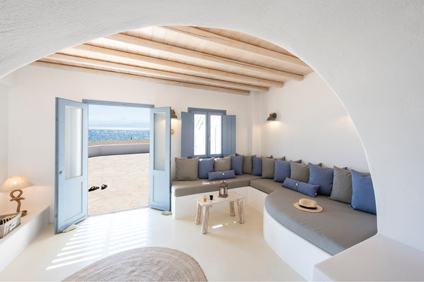 Right on the beach of Logaras, this fully renovated 2 bedroom 2 bathroom ground   On the Beach Cycladic home vacation rental 44357926