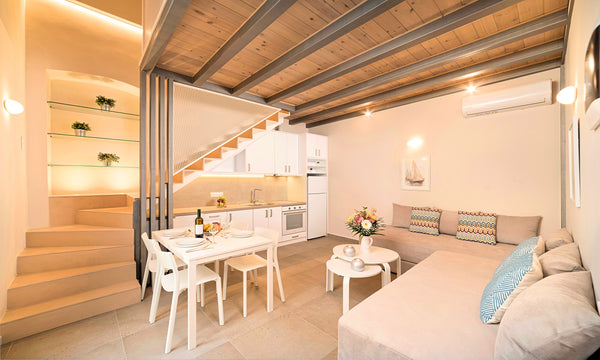 Comfortably blending elegant conveniences with modern style, the Suites sit in a Rethimnon, Greece Pal Calma Deluxe Two-Storey Suite-Central Location Entire serviced apartment vacation rental 49166368