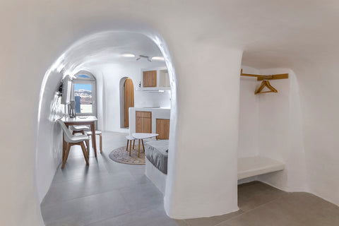 Antron Cave House is located in the center of the beautiful and traditional vill Thera, Greece Antron Cave House (private caldera view jacuzzi) Dome vacation rental 44501572
