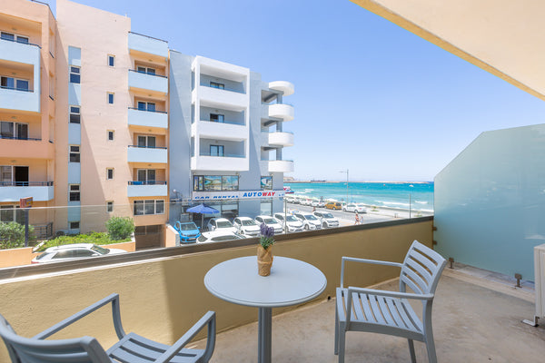 Our Cozy Studio is located right on the beach road of Rethymno. Only 5 meters aw Rethimnon, Greece Renovated Bright Studio|Sea View|Kitchen|Balcony Entire serviced apartment vacation rental 17644450