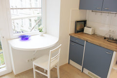 This with love newly adapted apartment consits of  a kitchen with fridge and Bre Vienna, Austria Cool Blue Apartment near Citycenter and WU Entire rental unit vacation rental 22498803