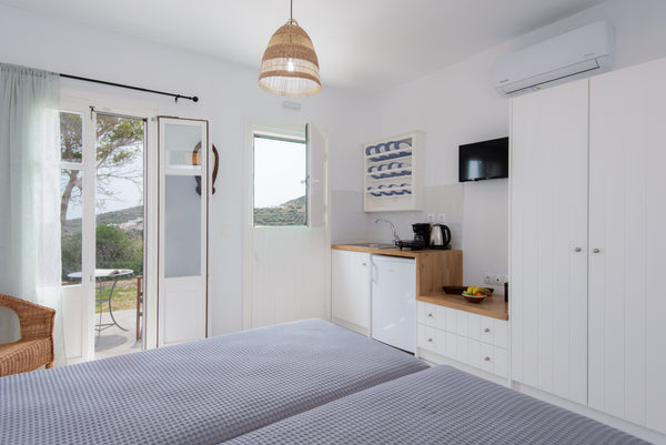Here you will really relax, overlooking the sea on one side and the hill of Agio  Apelagitis 2 Private room in rental unit vacation rental 623231493384234445