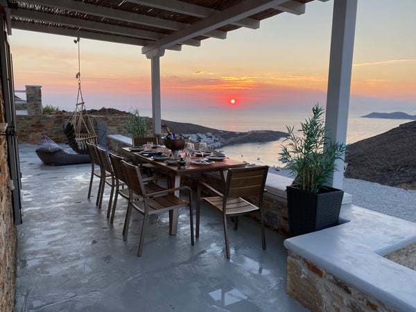 This fully air conditioned 2 bedroom house with incredible views is perfect for  Athens, Greece Merichas View- Stunning Minimal Cycladic Home Cycladic home vacation rental 41897673