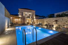 In a green landscape, in the village of Drapanias, you will find the stone-built  Villa Theta | with private pool Entire villa vacation rental 47750425