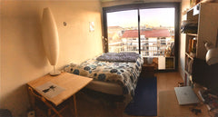 Cozy studio, balcony with a view overlooking the city, bathroom and kitchenette. Bordeaux, France Cozy Studio with a view next to Mériadeck Entire rental unit vacation rental 40228162