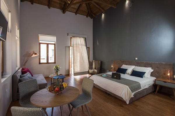 Deluxe Suite is 45 sq.m. and is hosted on the second floor of the boutique hotel Chania, Greece 45sm Luxury Suite in the heart of Chania Old Town Room in hotel vacation rental 32917400