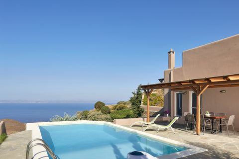A newly build residence with pool and exquisite sunset views, surrounded with ty  Pool House-Peach sunsets have never felt better Cycladic home vacation rental 33382650