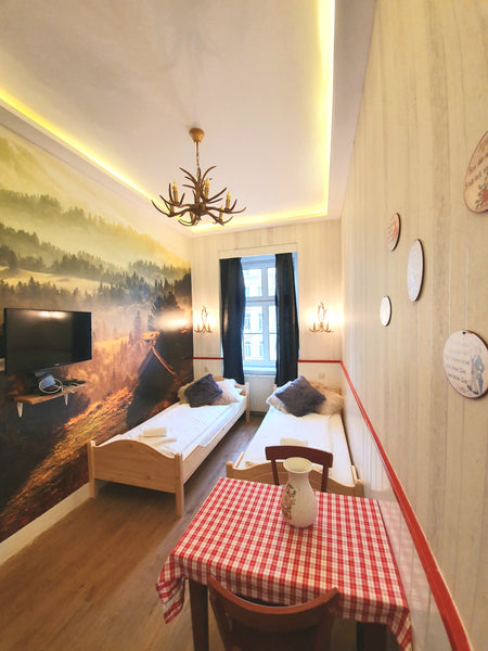 The room is designed in a modern design inspirated by the old Alp rooms in the a Vienna, Austria Alps in the city for two Room in boutique hotel vacation rental 51942102