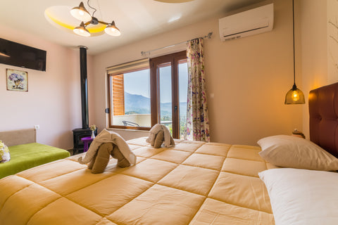 A totally renovated room in a small hotel with amazing view on Amari valley and  Rethimnon, Greece Samitos Private room in bed and breakfast vacation rental 18269730