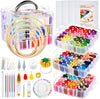 313 PCS Box Embroidery Kit with Organizer, 216 Color Threads, 4 Aida Cloth, 6 Embroidery Hoops, Cross Stitch Tools and Instructions for Adults Beginners