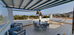 Amazing sea view, 5 minutes walk to the beach, 4 km to Naousa. <br />Our elegant Greece VILLALULA-IRIS 2 bedroom  s/view deluxe apartment Entire rental unit vacation rental 25208353