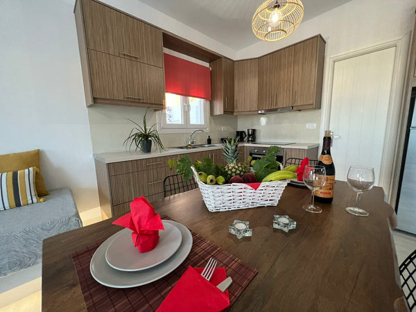 The house is a 60 sq.m. maisonette,surrounded by fields, only 3 minutes on foot  Thera, Greece 