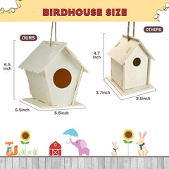 Craft Kit for Kids Ages 4-8 8-12- 3 Pack DIY Bird House Kit Gifts for Children to Build and Paint Birdhouse Craft Wooden Arts for Girls Boys Ages 4-6 6-8, Paints & Brushes Included